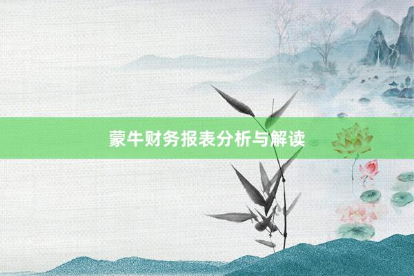 蒙牛财务报表分析与解读